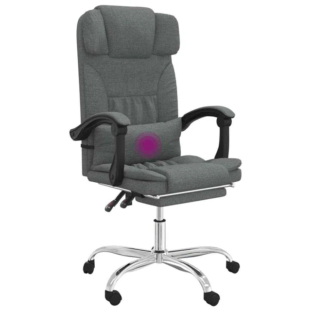 Fauteuil de massage inclinable de bureau Gris foncé Tissu 9