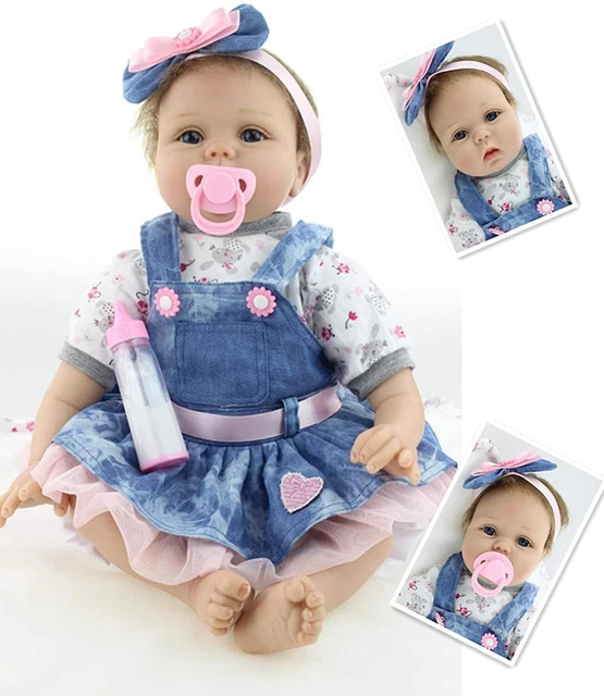 22'' Reborn Baby Dolls Handmade Vinyl Silicone Lifelike Newborn Doll XMAS Gift
