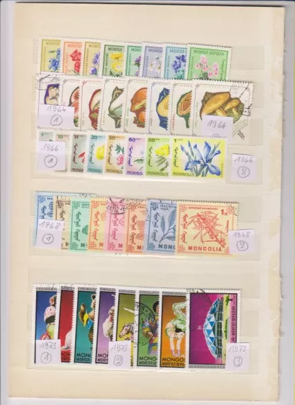 Briefmarken MONGOLEI 60/70iger Jahre kompl.Sätze Bilder