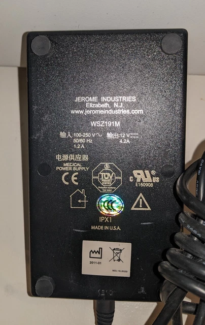 Jerome Industries WSZ191M Power Supply 12V 4.2A Monitor Adapter Industrial Unit