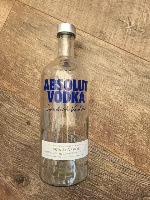 ABSOLUT Vodka - Empty 1 Litre Bottle for upcycling