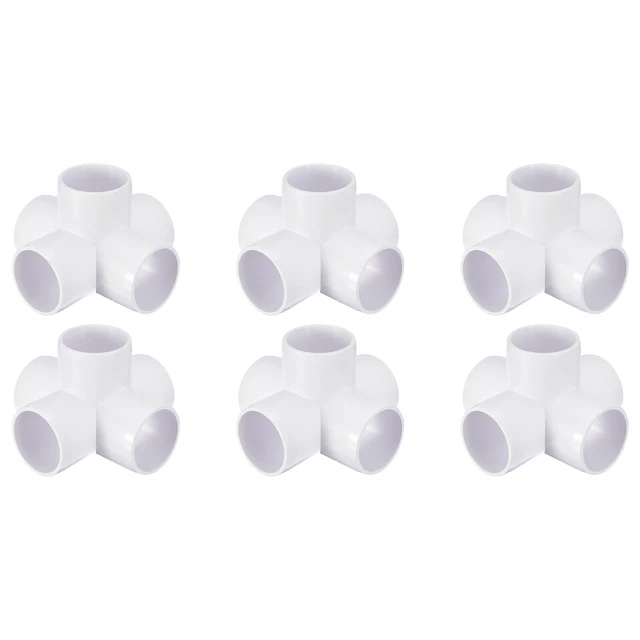 6Pack 5 Way PVC Elbow Fittings, 1/2 Inch PVC Pipe Fitting Connectors