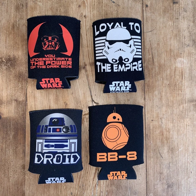Lot of 4 Star Wars Koozies Darth Vader, BB-8, The Empire, Droid Can Cooler Lucas