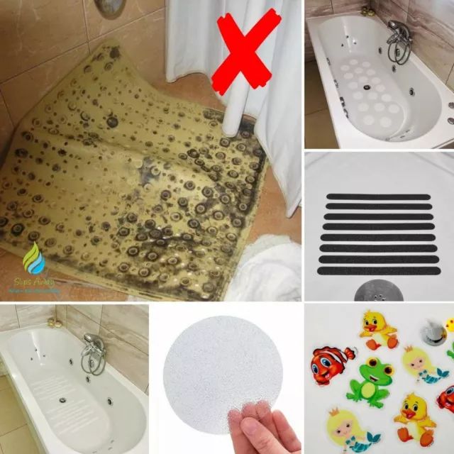 Non Slip Anti Skid Safety Grip Stickers Bath Shower Tray Non Rubber Mat Family