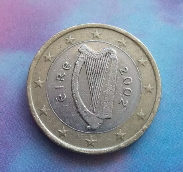 1 Euro Irland 2002  Motiv: Keltische Harfe