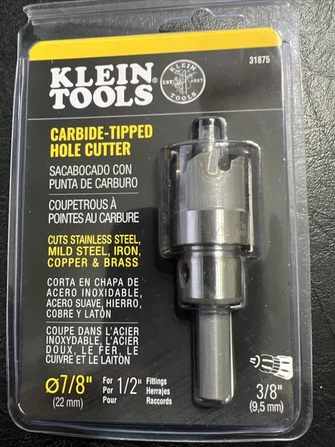 Klein Tools 31875 7/8 inch Carbide Hole Cutter Drill Bit  FREE SHIPPING!!! 2