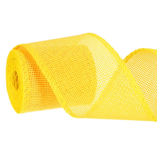 Cintas con cable de arpillera, cinta de tejido de arpillera natural de 2,4 pulgadas x 3 yardas, amarillas
