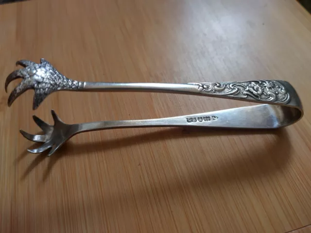 Pair Of Victorian Silver Plated Bird Claw Ice / Sugar Tongs 11.5cm 1873 WB & Co