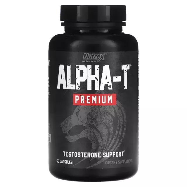 Testeur Booster Nutrex Research Alpha-T Premium 60 Gélules Fabriqué En USA