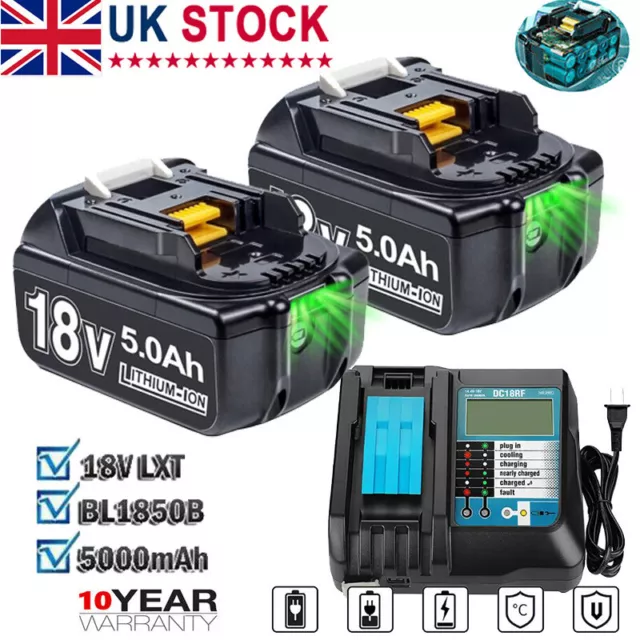 For Makita 18V 5.0Ah LXT Li-ion Battery BL1830 BL1840 BL1850 BL1860/Charger New