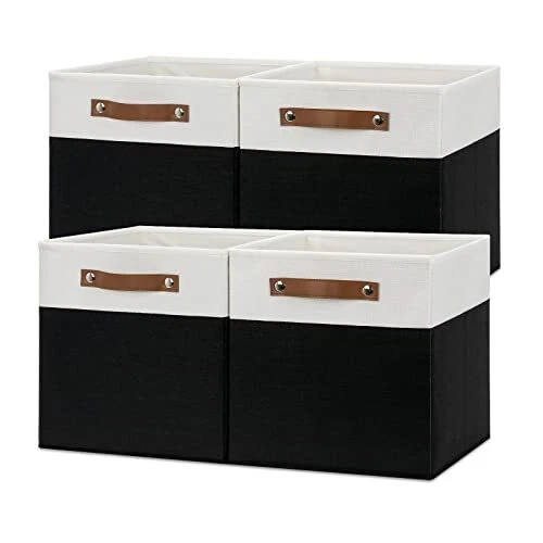 Cube Storage Bins Set of 4 Storage Cubes Organizers Bin with Handles,