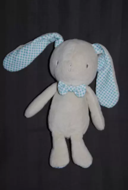 Doudou Peluche KLORANE Lapin Beige Carreaux Vichy Bleu Vert Etat NEUF