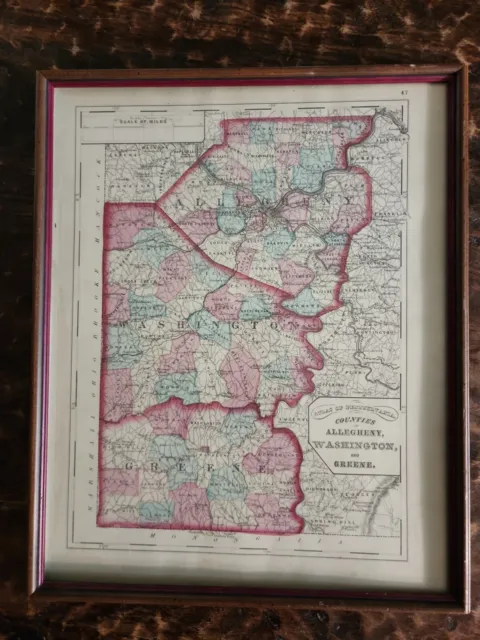 Atlas Of Pennsylvania Counties Of Allegheny, Washington, And Greene Framed Map