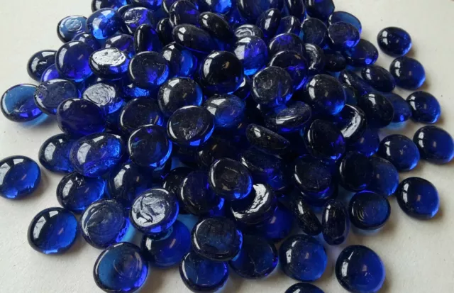 150 BLAUE GLASNUGGETS Glassteine Muggelsteine Mosaiksteine Deko ca. 18 - 22 mm