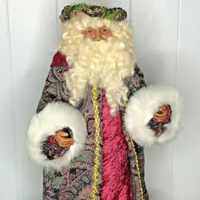 Vintage Father Christmas Handcrafted Old World Regal Majestic Santa Doll 19"