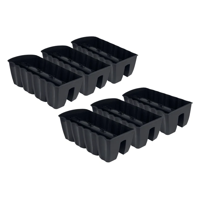 6x Blumenkasten 60cm Hängetopf Blumentopf Balkontopf Geländertopf DCRO Anthrazit