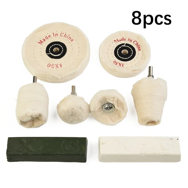 Kit De Polissage SPEEDWOX 8 Pièces - Roues Airway 8" 5/8" + Composé Rouge, Pour Métal, Voiture - 10