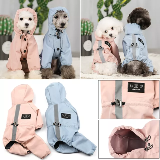 Reflective Pet Dog Raincoat Hooded Waterproof Jacket Puppy Cat Outdoor Clothes☆