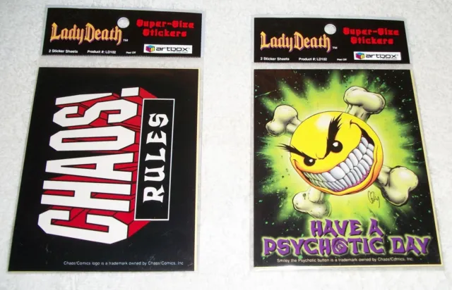 Lot of 6 Chaos Comics promo stickers Evil Ernie Chastity Artbox