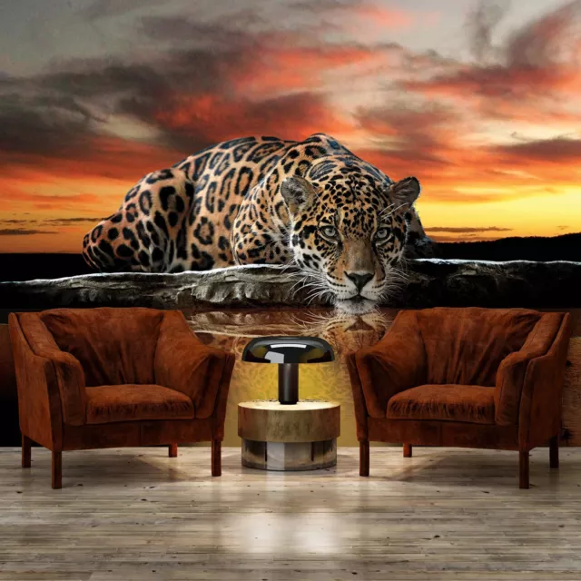 Papel Mural para Dormitorio & Cuarto de Estar Gigante Foto Pared Leopardo