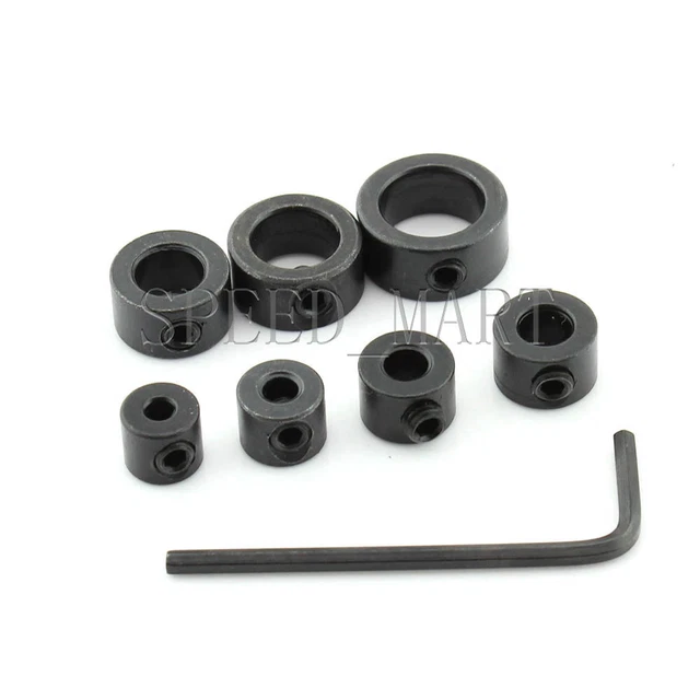 7PCS Drill Bit Shaft Depth Stop Collars Ring Set 3-12mm Woodworking Wood Drills