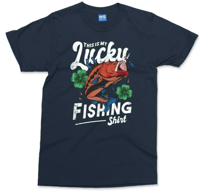 T-shirt da pesca My Lucky regalo divertente per pescatore papà nonno carpa camicia pesce
