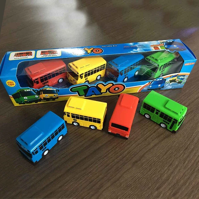 Tayo The Little Bus – Lot De 4 Voitures Miniatures, Avec Mélodie, Coréen, Neuf