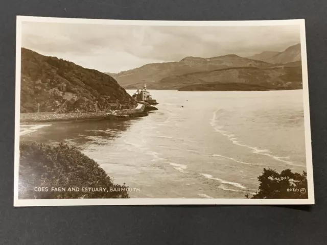 Valentine's Barmouth Coes Faen & Estuary Wales Real Photo Postcard-P/C-Rppc