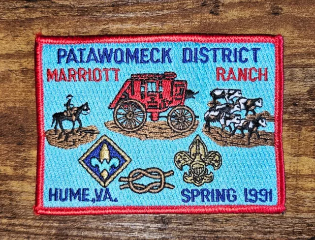 Patawomeck District NCAC Hume Virginia VA Marriott Ranch Spring 1991 BSA Patch