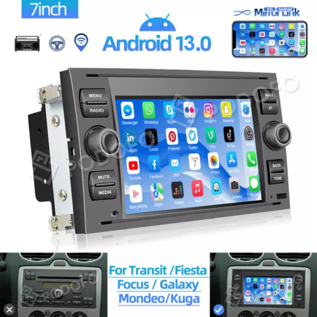For Ford Transit Mk7 Kuga Focus Fiesta Android 13 Car Stereo Radio GPS Head Unit