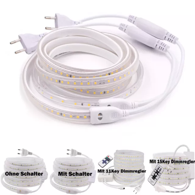 Dimmbar LED Strip Streifen 230V 2835 SMD Lichtleiste Lichtband Licht Schlauch