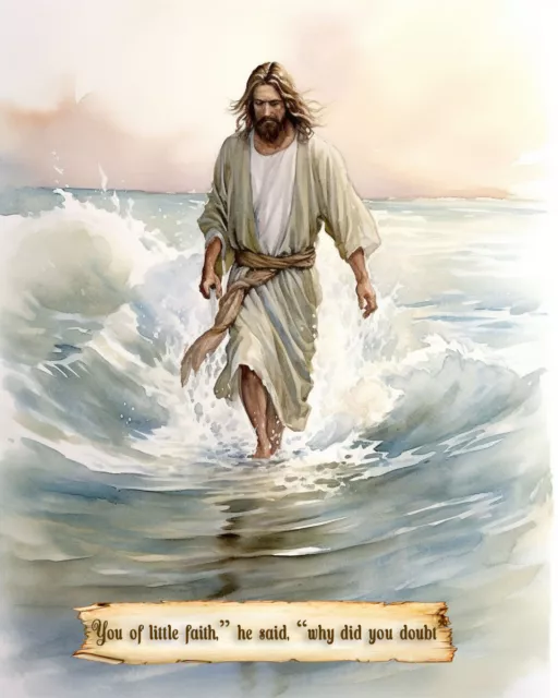 Jesus walks on water | follower of jesus | Catholic Art | Jesus art 8 x 10