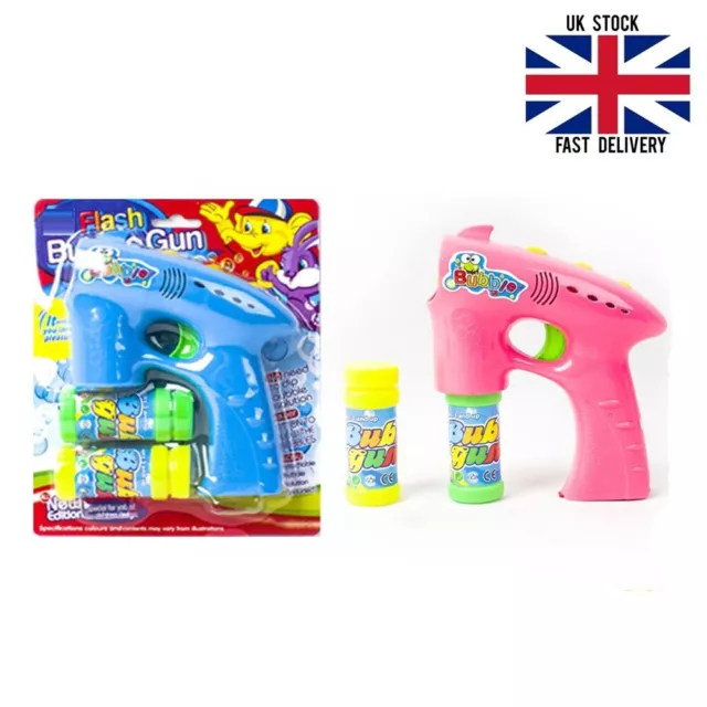 Bubble Gun With Light Bubble Machine Kids Toy Endless Bubbles & Solution Fun Toy