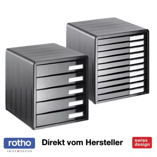 Rotho Schubladenboxset 2tlg  Ablagesystem Büro Regal Homeoffice Papier Dokument