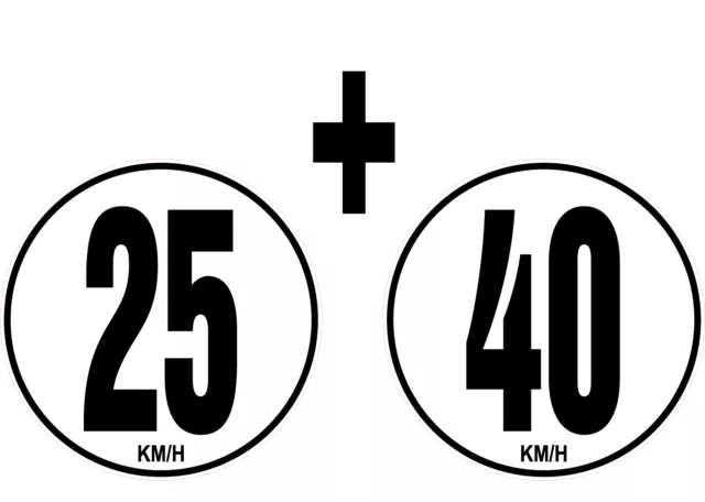 lot 2 Limitations de Vitesse Autocars Tracteur Poids lourd 25+40 KM/H adhésif