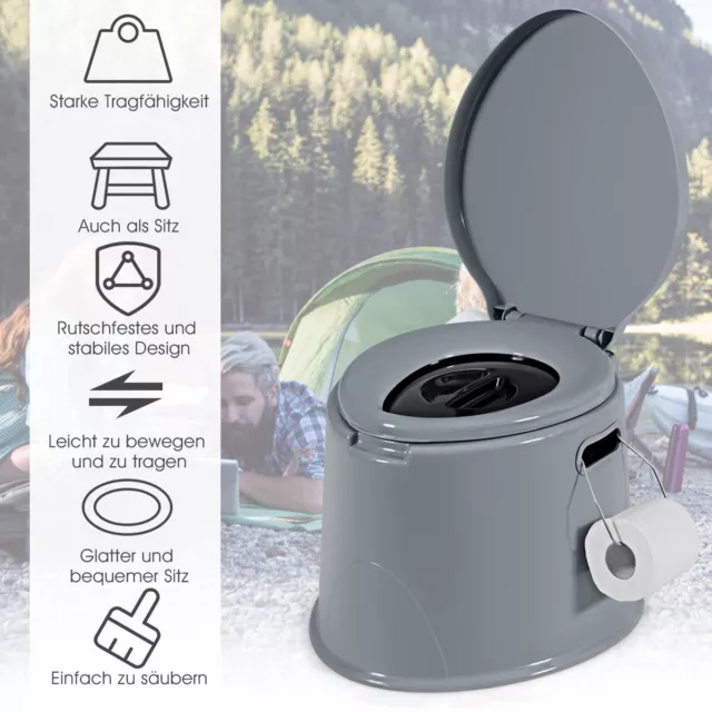 Campingtoilette tragbar Reisetoilette Mobile Toilette Wandern und Reisen