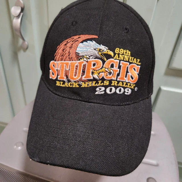 Sturgis Black Hills Rally 2009 Motorcycle Biker Strapback Hat Cap OSFA One Size