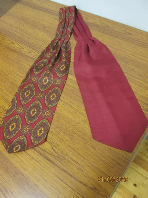 Sciarpa cravatta Dapper anni '60 arancione bordeaux e marrone