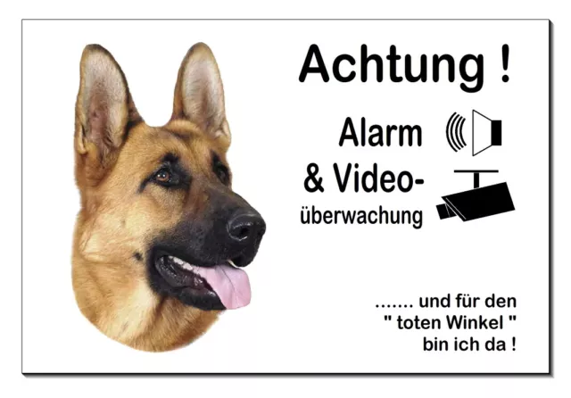 Schäferhund-Hund-Aluminium-Schild-3 Größen-Türschild-Warnschild-Hundeschild