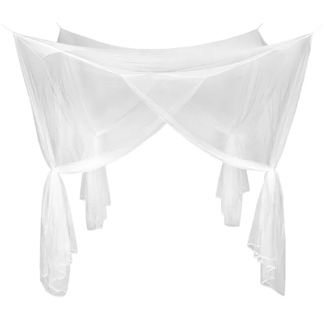 Ciel de Lit Moustiquaire Baldaquin Grande Protection Voile Moustiques Blanc