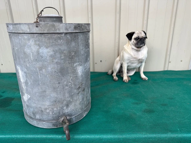 Vintage Galvanized Steel Metal 10 Gallon Camp Outdoor Indoor Water Cooler Tank Vintage Galvanized Steel Metal 10 Gallon Camp Outdoor Indoor Water Cooler Tank
