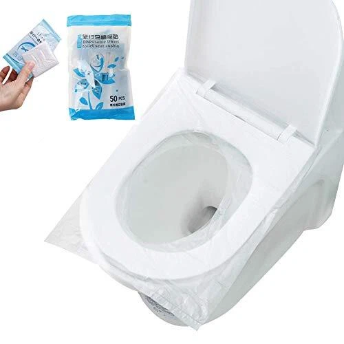 50pcs Coussin De Siège De Toilette Jetable Imperméable Et