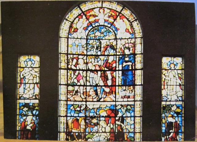 Irish Postcard Good Samaritan Window BELFAST Cathedral Johnston Northern Ireland