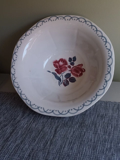 Ancien Saladier Digoin & Sarreguemines – Décor Légumes – Céramique Blanche