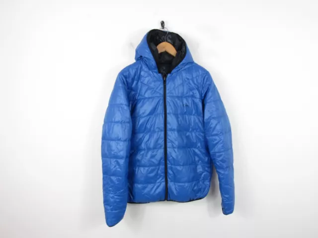 Hugo Boss Boys Reversible Blue Black Spellout Modern Puffer Coat Jacket Age 16