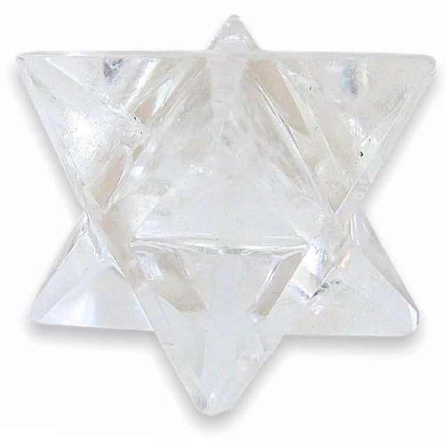 Clear Crystal Quartz Merkaba Star