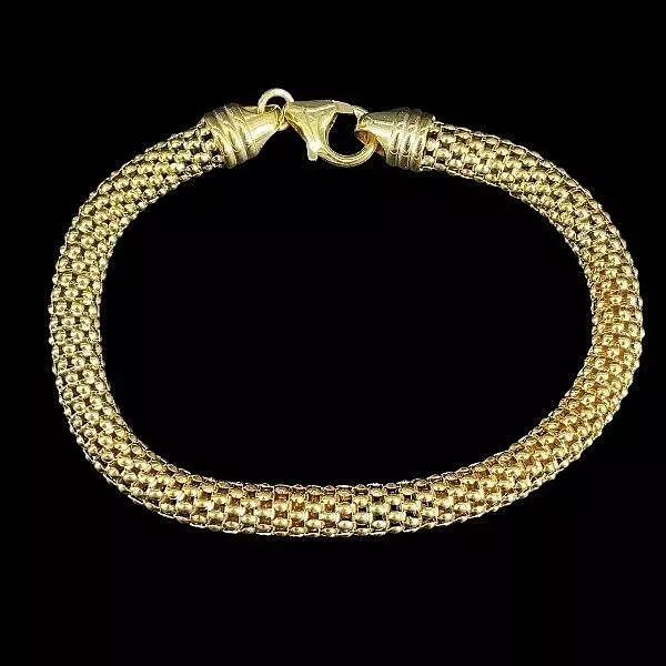 Schmuckjagd Himbeer-Armband In  925/- Silber Gelbgold Plattiert 22 Cm