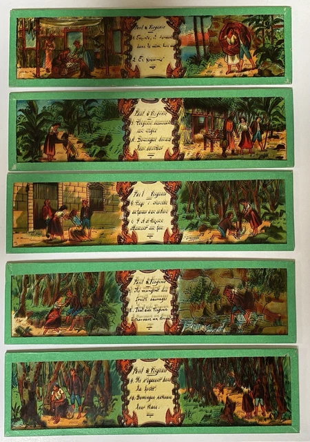 Lot de Plaques Photos Verre Peint Lanterne Magique le Petit