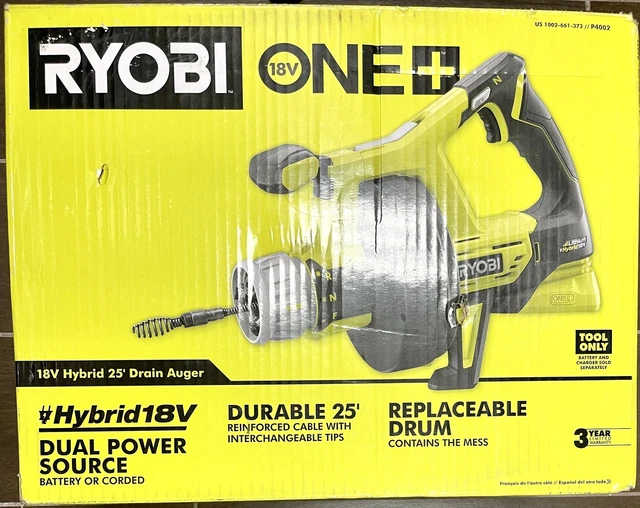 RYOBI 18VOLT ONE+ Hybrid Drain Auger (Tool Only) P4002 104.99
