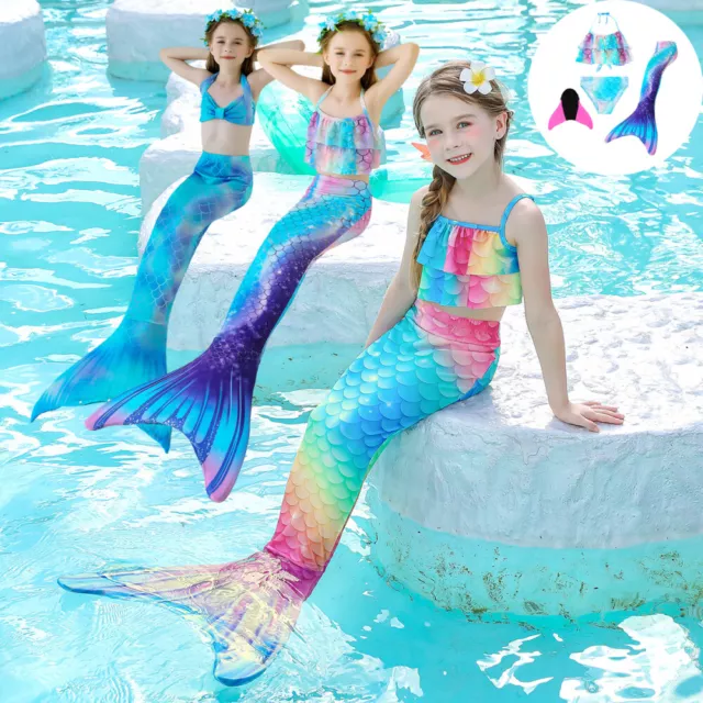 Kinder Schwanz flosse Meerjungfrauen Kind Bikini Mermaid Meerjungfrau Monoflosse